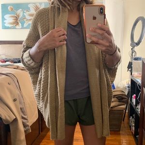 Shawl Sweater with Short Sleeves